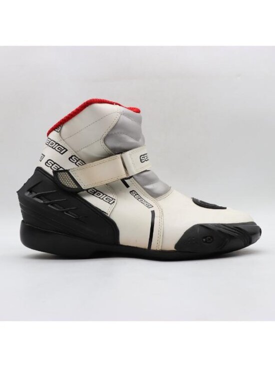 Sedici Rapido Leather Motorcycle Riding Boots Men’s Size 12 White /Black Zipper main image 4
